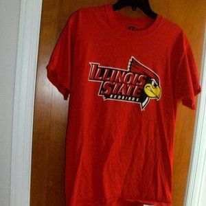 Illinois State University Redbirds Russell Red T shirt Tee Top Short Sleeve ~ M